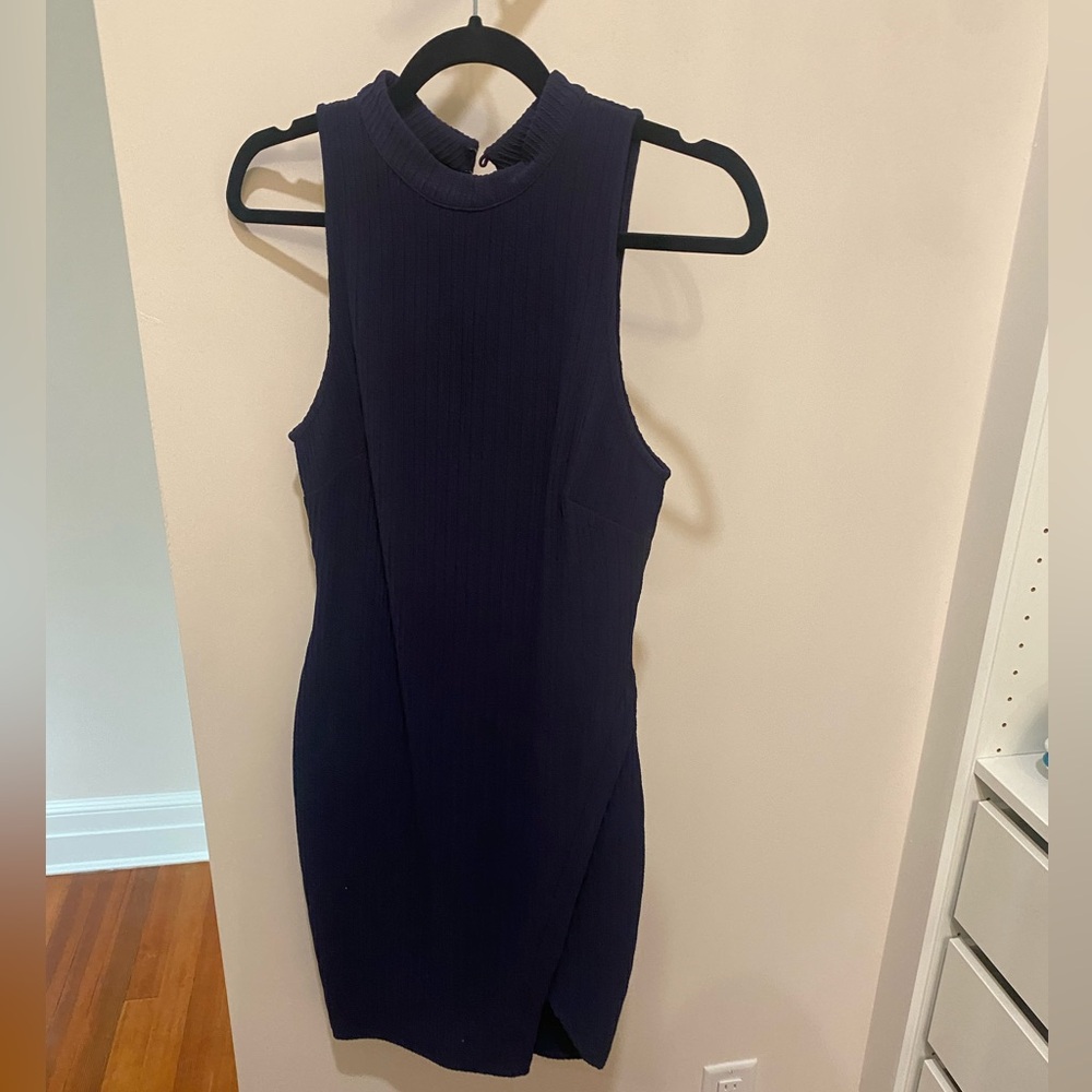 Navy Ribbed Bodycon dress